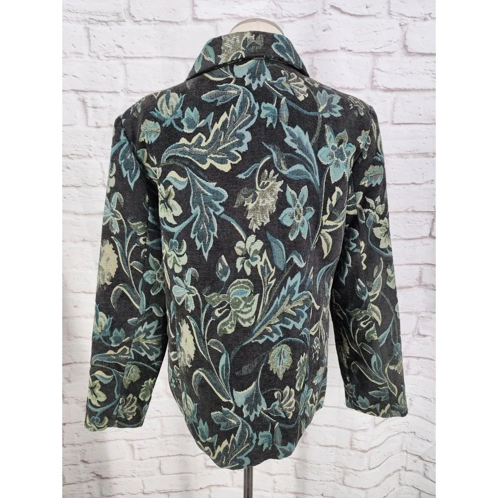 Vintage Appleseeds Tapestry Jacket SIze 16 Green‎ Boho Cottage Artisan Gallery